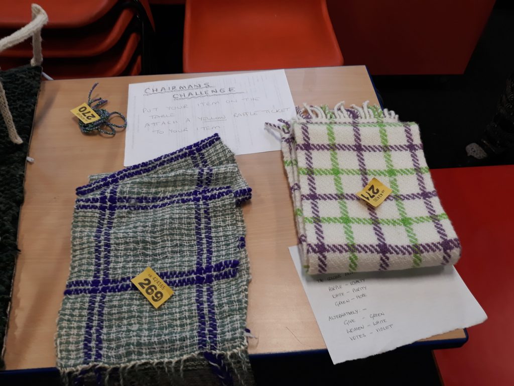 Two woven scarves