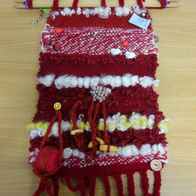 Small wall hanging in red and white