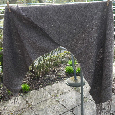 Grey alpaca and silk woven stole