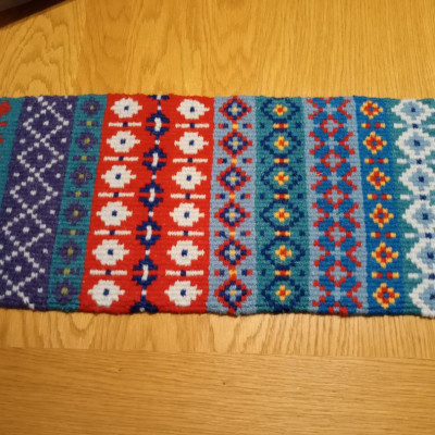 Brightly coloured woven sampler